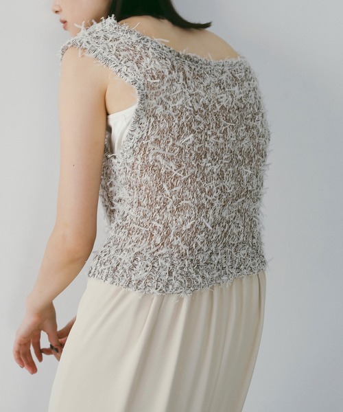 anuke（アンヌーク）の「Mixyarn Knit Vest（ベスト・レディース・グレー/アイボリー・FREE）」の5枚目の写真