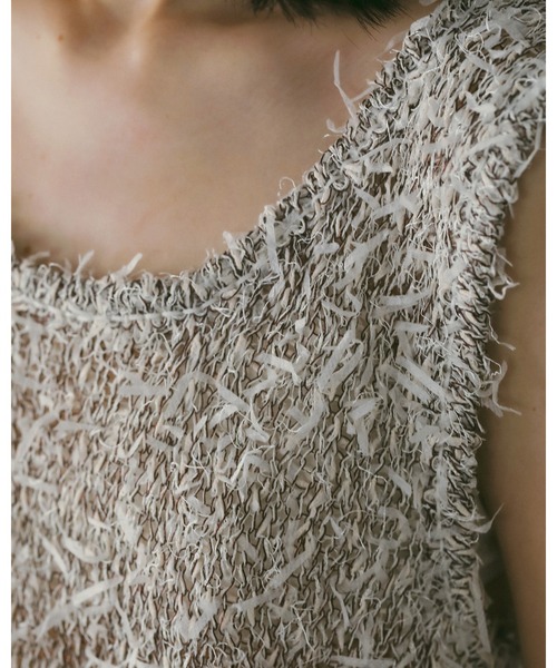 anuke（アンヌーク）の「Mixyarn Knit Vest（ベスト・レディース・グレー/アイボリー・FREE）」の6枚目の写真