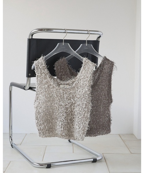 anuke（アンヌーク）の「Mixyarn Knit Vest（ベスト・レディース・グレー/アイボリー・FREE）」の8枚目の写真