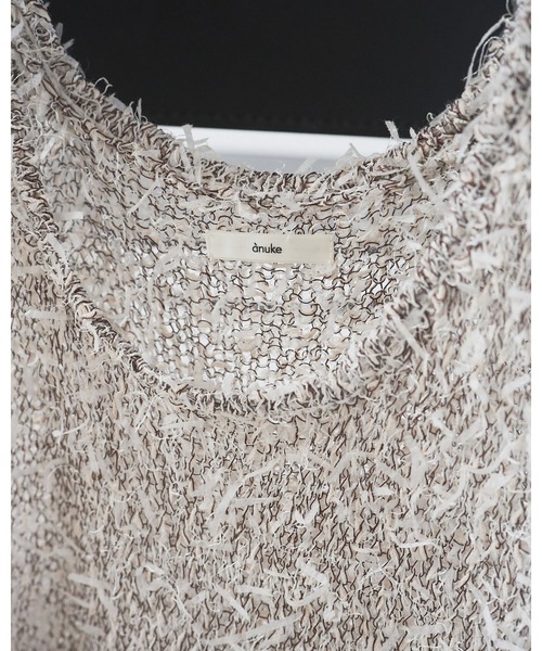 anuke（アンヌーク）の「Mixyarn Knit Vest（ベスト・レディース・グレー/アイボリー・FREE）」の9枚目の写真