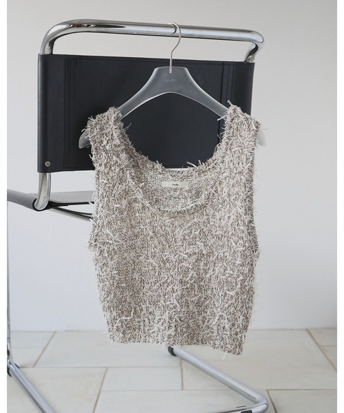 anuke（アンヌーク）の「Mixyarn Knit Vest（ベスト・レディース・グレー/アイボリー・FREE）」の10枚目の写真