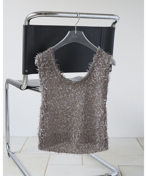 anuke（アンヌーク）の「Mixyarn Knit Vest（ベスト・レディース・グレー/アイボリー・FREE）」の11枚目の写真
