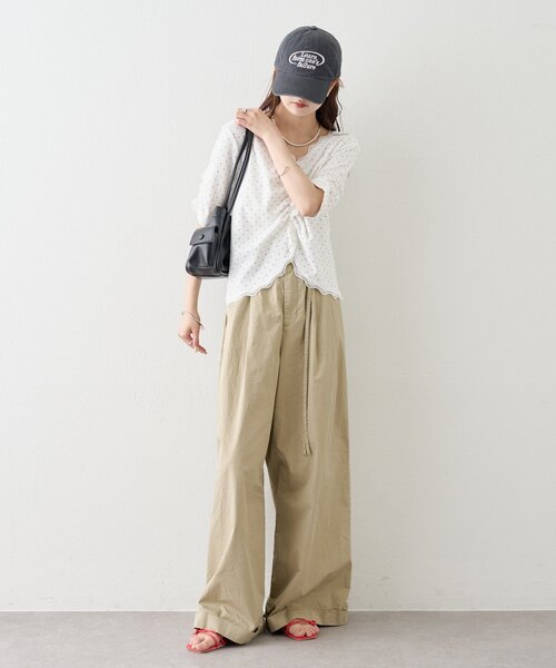 mystic(ミスティック)の「《4色展開/柔らかリブ素材》半袖ギャザーリブカーディガン(Tシャツ/カットソー・レディース・ホワイト系その他2/ホワイト系その他/グレー/オフホワイト・FREE)」の19枚目の写真