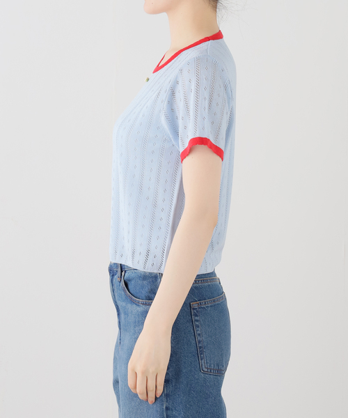 JOURNAL STANDARD(ジャーナルスタンダード)の「【sienne /シエンヌ】 SALLY RINGER KNIT(ニット/セーター・レディース・サックスブルー/チャコールグレー・SMALL)」の4枚目の写真
