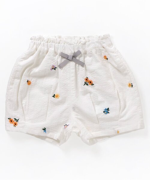 apres les cours(アプレレクール)の「【リンク】アソート刺繍ショートパンツ(その他パンツ・キッズ・その他3/インディゴブルー/チェック・130/120/110/100/90/80/140)」の2枚目の写真
