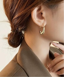 【316Lサージカルステンレス】ニュアンスカーブ フープピアス / 金属アレルギー対応 / アクセサリー