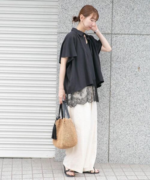 ITEMS URBANRESEARCH(アイテムズ アーバンリサーチ)の「ヘムレースキャミソール(キャミソール・レディース・ライトベージュ/ブラック・FREE)」の6枚目の写真