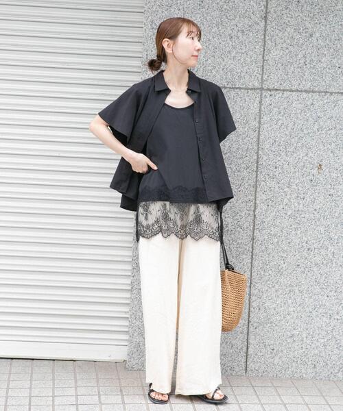 ITEMS URBANRESEARCH(アイテムズ アーバンリサーチ)の「ヘムレースキャミソール(キャミソール・レディース・ライトベージュ/ブラック・FREE)」の7枚目の写真