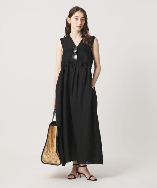 UNITED ARROWS（ユナイテッドアローズ）の「エンブロイダリー ノースリーブ ワンピース（ワンピース・レディース・ダークブラウン/ブラック/オフホワイト・38/36）」の5枚目の写真