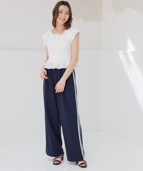 Honeys（ハニーズ）の「【接触冷感】接触冷感ライン入パンツ（スウェットパンツ・レディース・ブラウン/ブラック/ネイビー/杢グレー・SS/L/LL/M/S）」の13枚目の写真