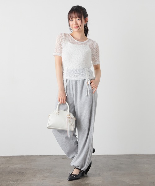 Honeys（ハニーズ）の「【接触冷感】接触冷感ライン入パンツ（スウェットパンツ・レディース・ブラウン/ブラック/ネイビー/杢グレー・SS/L/LL/M/S）」の15枚目の写真