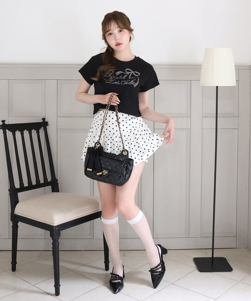 one after another NICE CLAUP（ワンアフターアナザーナイスクラップ）の「ときめき推しカラーT／全7色展開（Tシャツ/カットソー・レディース・アイボリー/ブラック/サックスブルー/オフホワイト/ピンク/ミント/ラベンダー・FREE）」の12枚目の写真