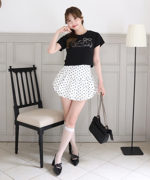 one after another NICE CLAUP（ワンアフターアナザーナイスクラップ）の「ときめき推しカラーT／全7色展開（Tシャツ/カットソー・レディース・アイボリー/ブラック/サックスブルー/オフホワイト/ピンク/ミント/ラベンダー・FREE）」の14枚目の写真