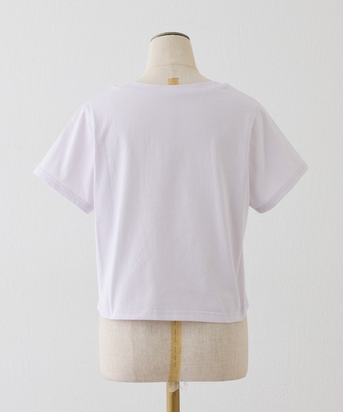 one after another NICE CLAUP（ワンアフターアナザーナイスクラップ）の「ときめき推しカラーT／全7色展開（Tシャツ/カットソー・レディース・アイボリー/ブラック/サックスブルー/オフホワイト/ピンク/ミント/ラベンダー・FREE）」の21枚目の写真