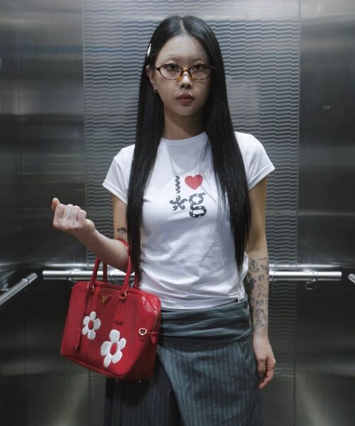 GRUNDEN(グルンデン)の「HEART LOGO T-SHIRT (WHITE)(Tシャツ/カットソー・レディース・その他・OS)」の10枚目の写真