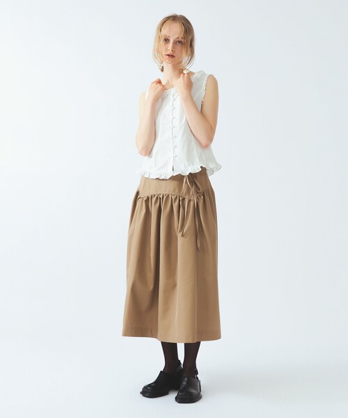 Ray BEAMS（レイビームス）の「ギャザー キリカエ ミディ スカート（スカート・レディース・ホワイト系その他6/ブラウン系その他3・0/1）」の7枚目の写真