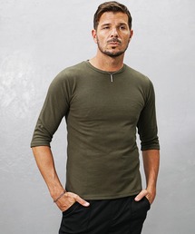 【極】プレミアム7分袖Tシャツ メンズ タイト カットソー クルーネック Vネック 夏服