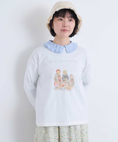 l'atelier du savon(アトリエドサボン)の「秋のみじたくおばあちゃん’s プリントロンT(Tシャツ/カットソー・レディース・オートミール/ホワイト・FREE)」の16枚目の写真