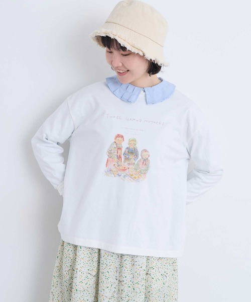 l'atelier du savon(アトリエドサボン)の「秋のみじたくおばあちゃん’s プリントロンT(Tシャツ/カットソー・レディース・オートミール/ホワイト・FREE)」の17枚目の写真