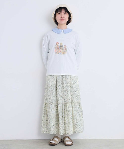 l'atelier du savon(アトリエドサボン)の「秋のみじたくおばあちゃん’s プリントロンT(Tシャツ/カットソー・レディース・オートミール/ホワイト・FREE)」の3枚目の写真