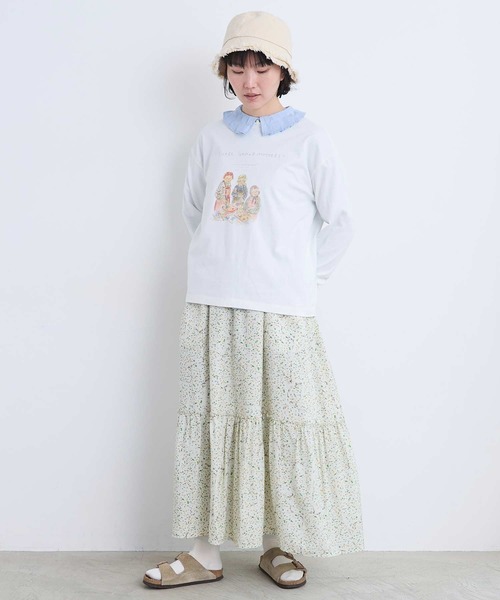 l'atelier du savon(アトリエドサボン)の「秋のみじたくおばあちゃん’s プリントロンT(Tシャツ/カットソー・レディース・オートミール/ホワイト・FREE)」の9枚目の写真