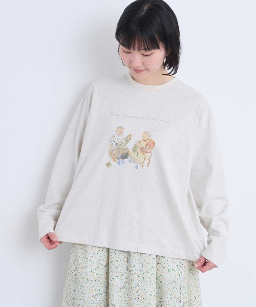 l'atelier du savon(アトリエドサボン)の「秋のみじたくおばあちゃん’s プリントロンT(Tシャツ/カットソー・レディース・オートミール/ホワイト・FREE)」の12枚目の写真