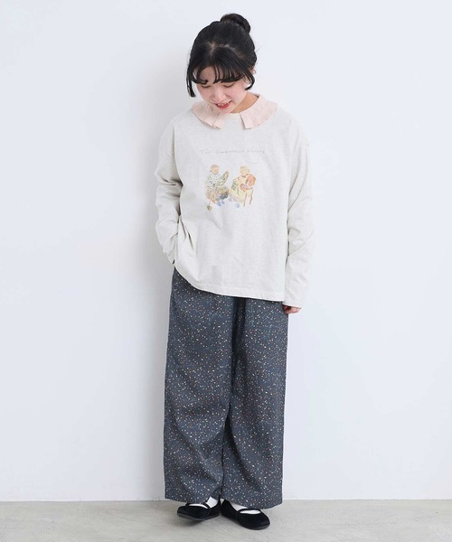 l'atelier du savon(アトリエドサボン)の「秋のみじたくおばあちゃん’s プリントロンT(Tシャツ/カットソー・レディース・オートミール/ホワイト・FREE)」の4枚目の写真