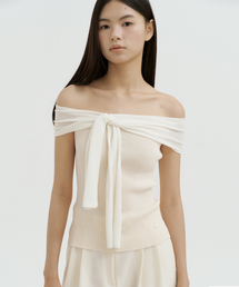 Ribbon Off-Shoulder Knit (cream)