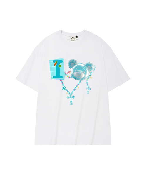 DYSFUNCT(ディスファンクト)の「I LOVE COTTON BEAR T-SHIRT(WHITE/BLUE)(Tシャツ/カットソー・レディース・その他・SMALL/MEDIUM/LARGE)」の4枚目の写真