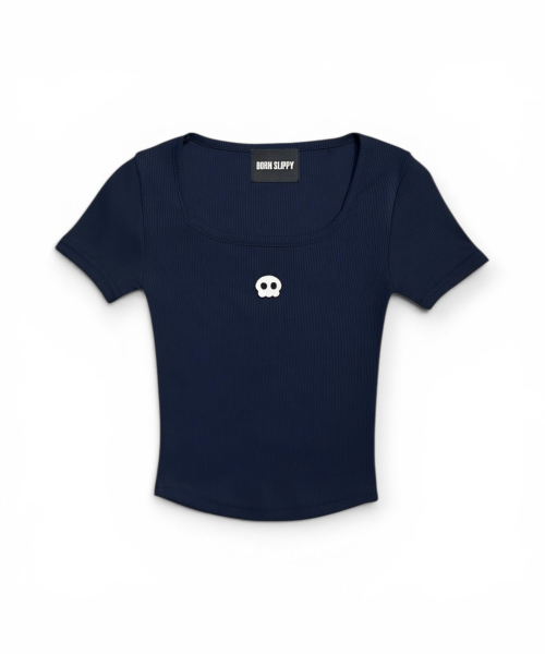 BORN SLIPPY(ボーンスリッピー)の「Bully Square Neck T-shirt (Navy)(Tシャツ/カットソー・レディース・その他・FREE)」の1枚目の写真
