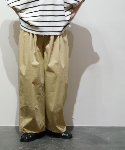 vent blanc(ヴァンブラン)の「vent blanc ヴァンブラン キャンバス タックワイドパンツ(その他パンツ・レディース・アイボリー/ベージュ/ブラック・FREE)」の8枚目の写真