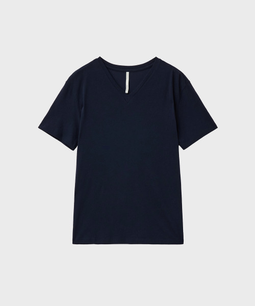 NOIRER(ノイア)の「コットンVネックベーシックTシャツ(ネイビー)(Tシャツ/カットソー・メンズ・その他・48/52/50)」の5枚目の写真
