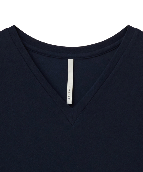 NOIRER(ノイア)の「コットンVネックベーシックTシャツ(ネイビー)(Tシャツ/カットソー・メンズ・その他・48/52/50)」の3枚目の写真