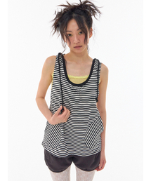 Mia Sleeveless Hoodie Stripe