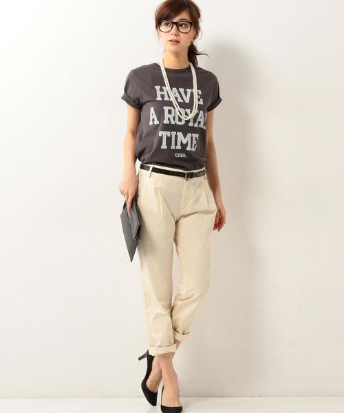coen（コーエン）の「ダンプタックチノテーパードクロップドパンツ（チノパンツ・レディース・ブラック/ベージュ/ナチュラル/オリーブ・SMALL/LARGE/MEDIUM）」の19枚目の写真