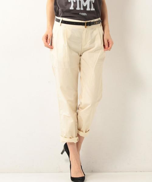 coen（コーエン）の「ダンプタックチノテーパードクロップドパンツ（チノパンツ・レディース・ブラック/ベージュ/ナチュラル/オリーブ・SMALL/LARGE/MEDIUM）」の6枚目の写真