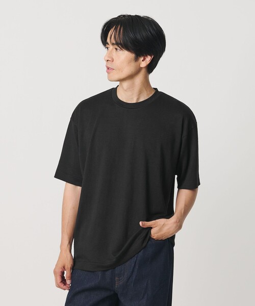 BEAUTY&YOUTH UNITED ARROWS（ビューティーアンドユースユナイテッドアローズ）の「リネン テクスチャード クルーネック Tシャツ（Tシャツ/カットソー・メンズ・ブラック/ダークグレー/ベージュ・L/XL/S/M）」の2枚目の写真