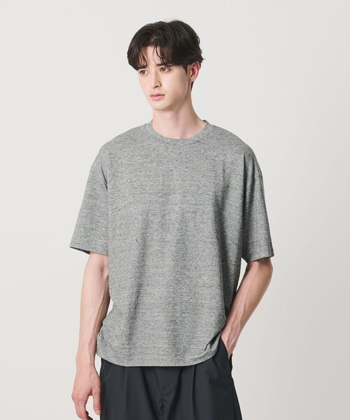 BEAUTY&YOUTH UNITED ARROWS（ビューティーアンドユースユナイテッドアローズ）の「リネン テクスチャード クルーネック Tシャツ（Tシャツ/カットソー・メンズ・ブラック/ダークグレー/ベージュ・L/XL/S/M）」の4枚目の写真