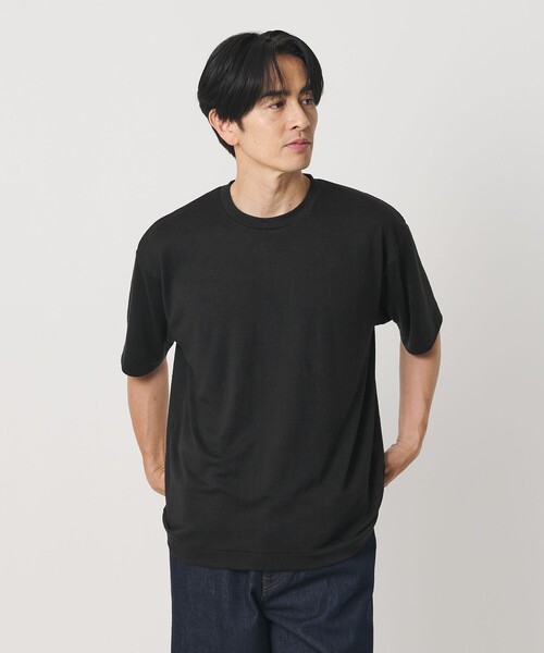 BEAUTY&YOUTH UNITED ARROWS（ビューティーアンドユースユナイテッドアローズ）の「リネン テクスチャード クルーネック Tシャツ（Tシャツ/カットソー・メンズ・ブラック/ダークグレー/ベージュ・L/XL/S/M）」の6枚目の写真