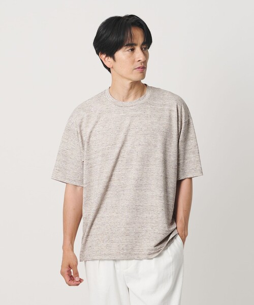 BEAUTY&YOUTH UNITED ARROWS（ビューティーアンドユースユナイテッドアローズ）の「リネン テクスチャード クルーネック Tシャツ（Tシャツ/カットソー・メンズ・ブラック/ダークグレー/ベージュ・L/XL/S/M）」の8枚目の写真