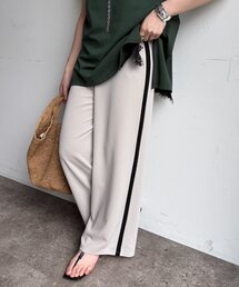 【WEB限定】サイドラインカットジョーゼットパンツ