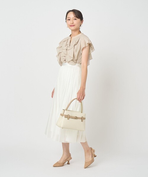 ANAYI(アナイ)の「ライトローンラッフルブラウス(シャツ/ブラウス・レディース・ベージュ/ブラウン/ブルー/ホワイト・38)」の12枚目の写真