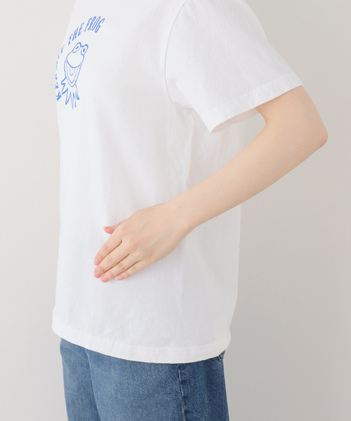 BALMYDAY'S（バルミーデイズ）の「BALMYDAYS/バルミーデイズ SLOBE別注 カーミットTシャツ BAL-26SS-CS48（Tシャツ/カットソー・レディース・ベージュ/ホワイト・FREE）」の7枚目の写真