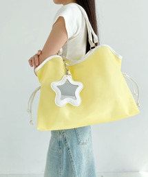 クリアジェリートートバッグ 星チャーム付き 4 カラー 大容量 jelly bag