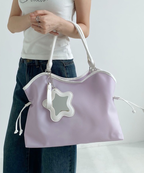 LA VORAGINE(ラ ヴォラジネ)の「クリアジェリートートバッグ 星チャーム付き 4 カラー 大容量 jelly bag(トートバッグ・レディース・PINK/グリーン/Purple/Yellow・FREE)」の17枚目の写真