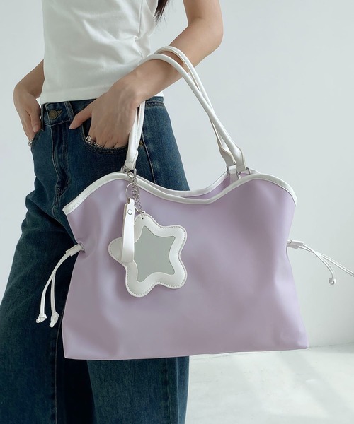 LA VORAGINE(ラ ヴォラジネ)の「クリアジェリートートバッグ 星チャーム付き 4 カラー 大容量 jelly bag(トートバッグ・レディース・PINK/グリーン/Purple/Yellow・FREE)」の18枚目の写真