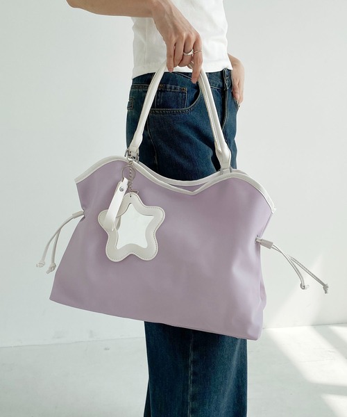 LA VORAGINE(ラ ヴォラジネ)の「クリアジェリートートバッグ 星チャーム付き 4 カラー 大容量 jelly bag(トートバッグ・レディース・PINK/グリーン/Purple/Yellow・FREE)」の19枚目の写真