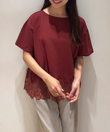裾レースフレンチTシャツ