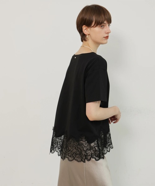 裾レースフレンチＴシャツ