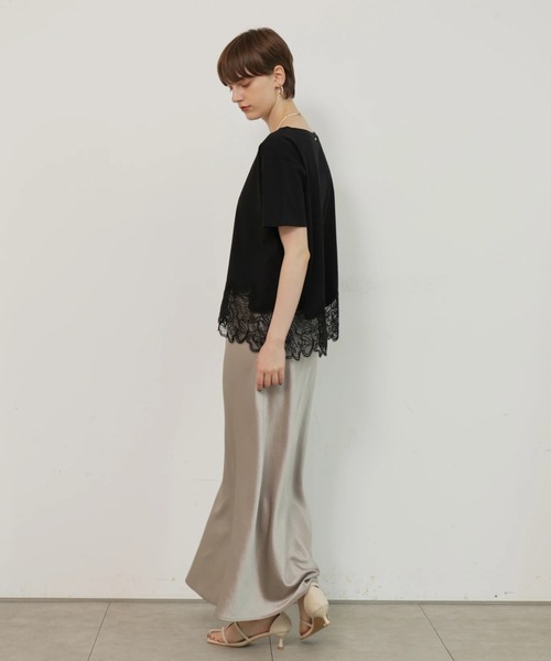 裾レースフレンチＴシャツ